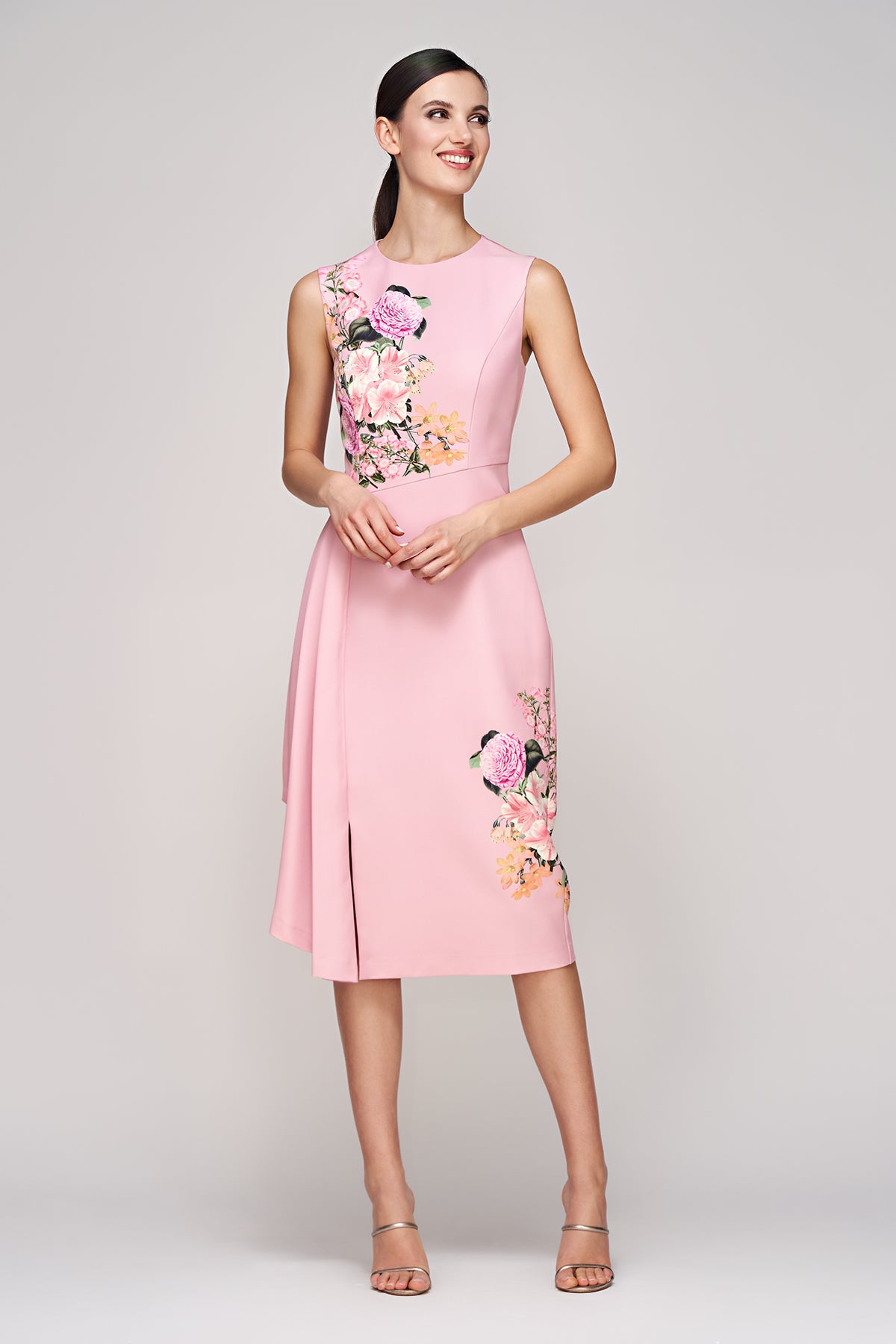 dress the population mabel floral midi dress Dress the Population Black Label Mabel Strapless Floral-Embroidered Midi Dress