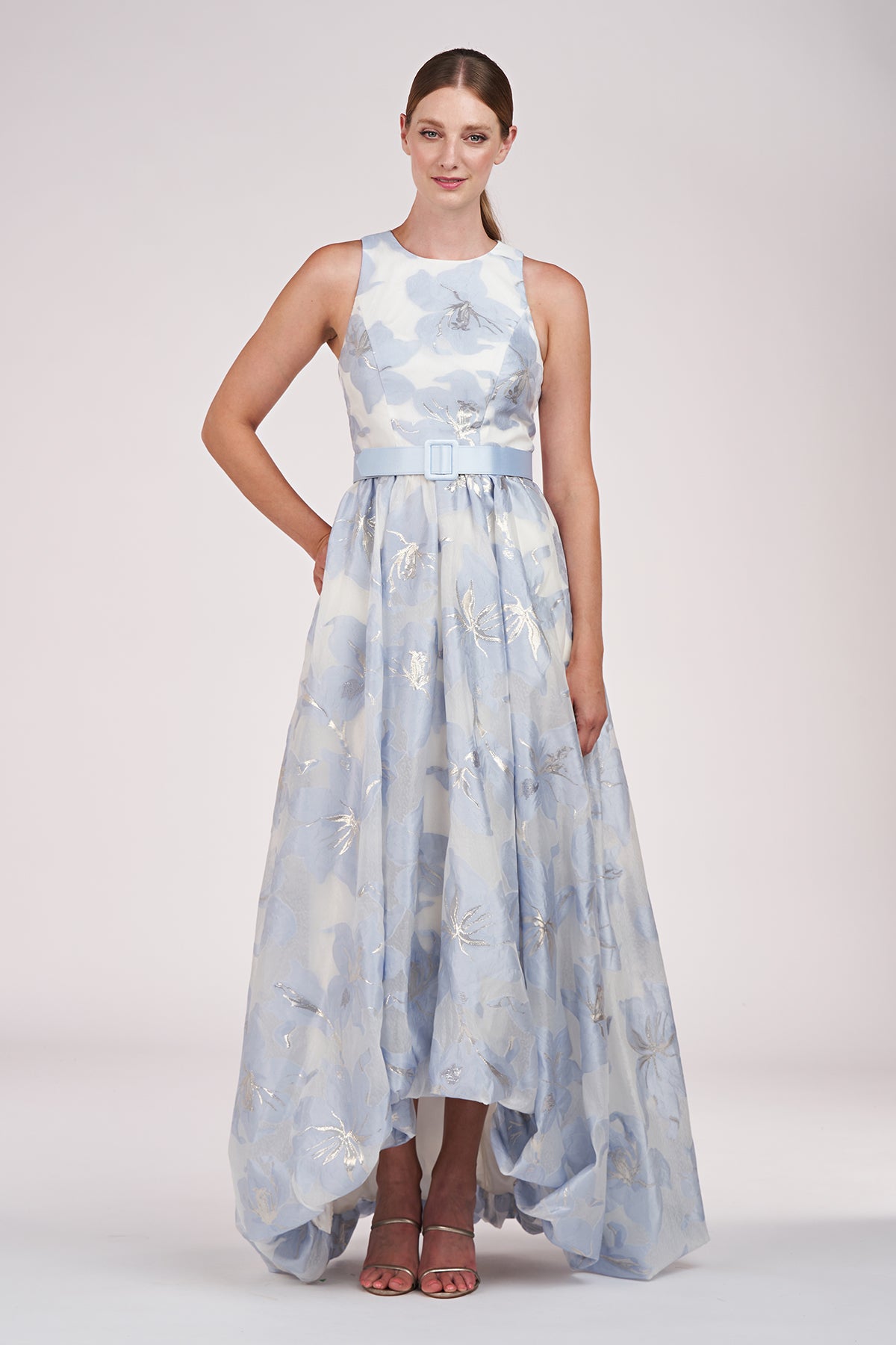 Kay Unger ケイアンガー 花柄ドレス Kay Unger Mikado Floral Print Strapless Neck Sleeveless
