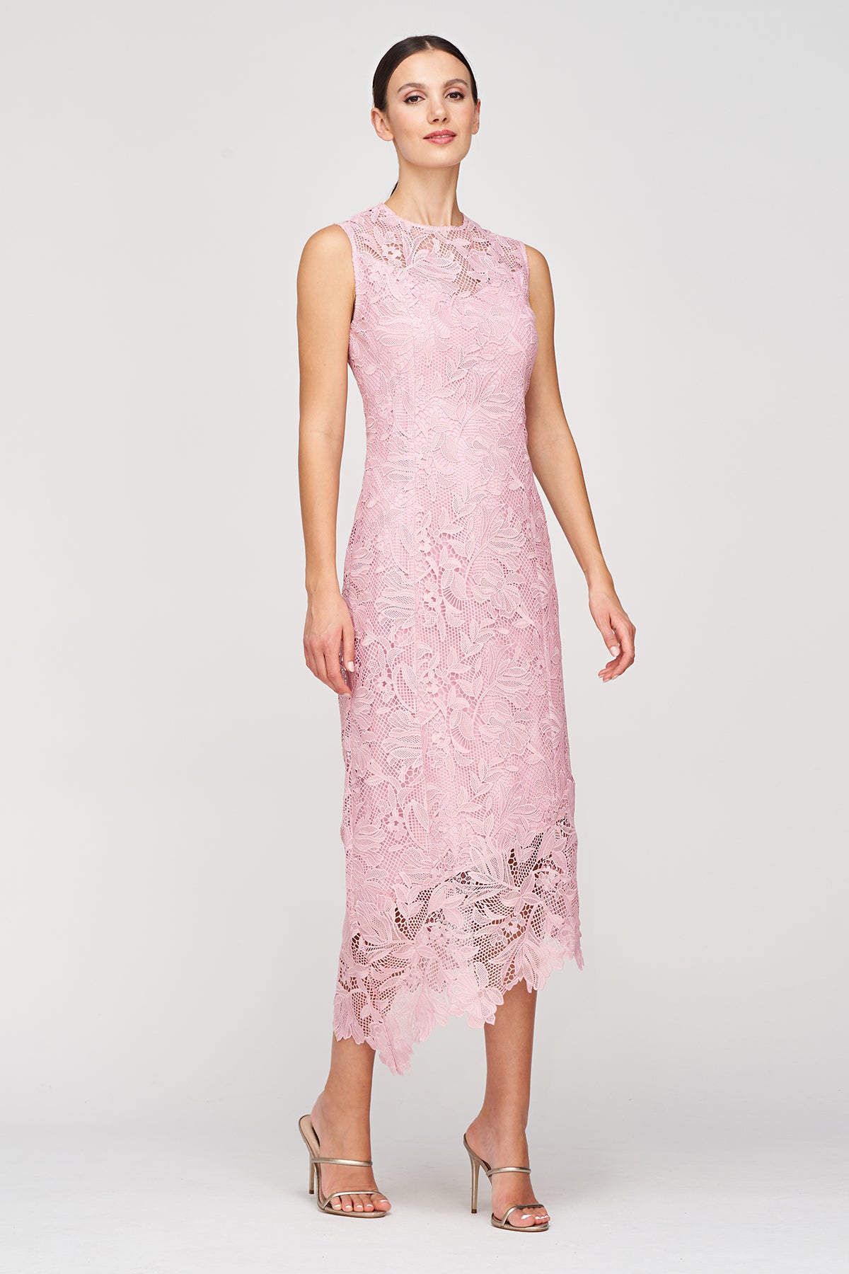 Imelda Asymmetric Midi Dress – Kay Unger