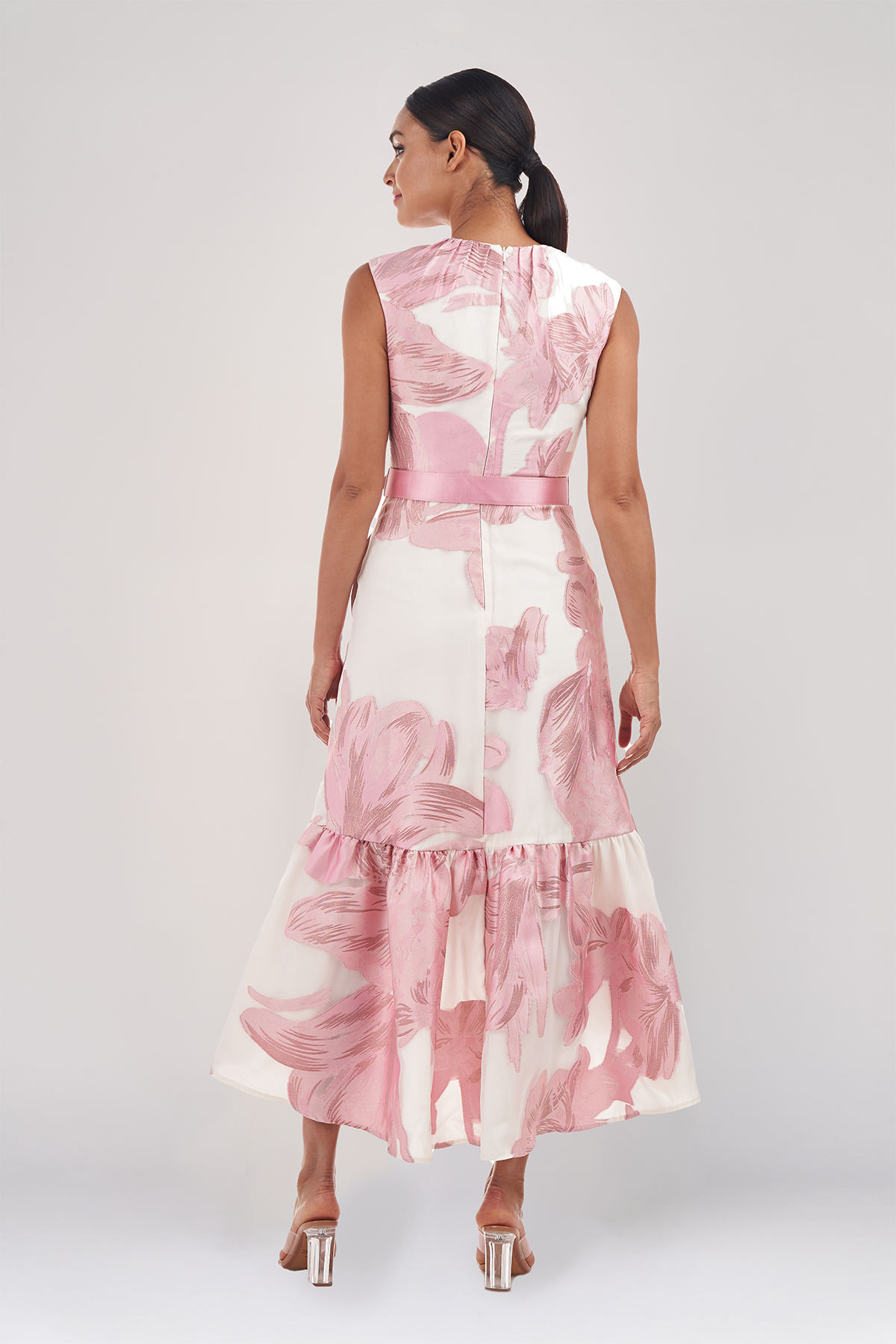 kay unger beatrix floral organza midi dress Beatrix Tea Length Dress Kay Unger