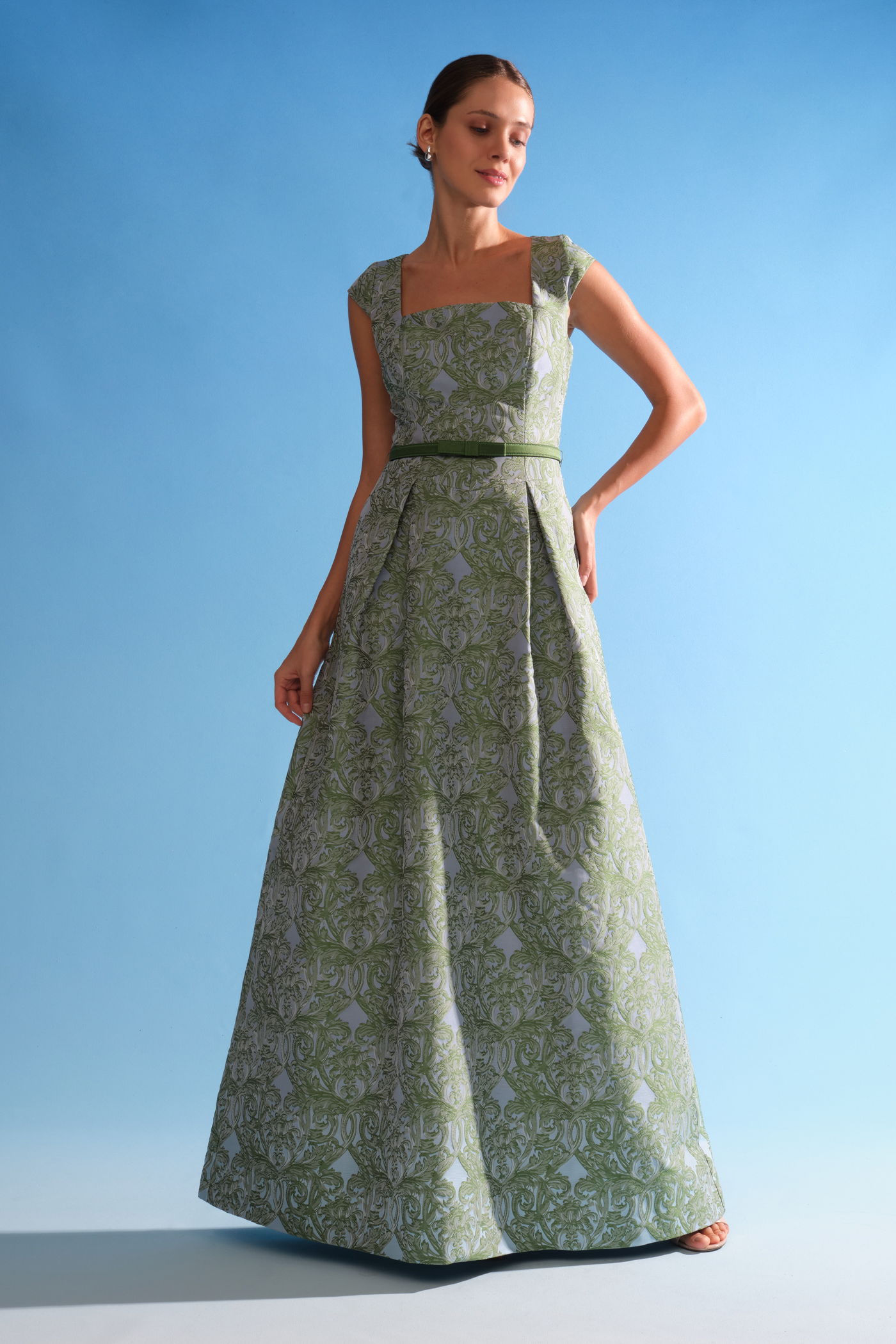 kay unger green dress Constance Gown – 61.75 L Hand Embroidered Strapless Mexican Color:As Photo (Navy Blue) eos_blowout_xl