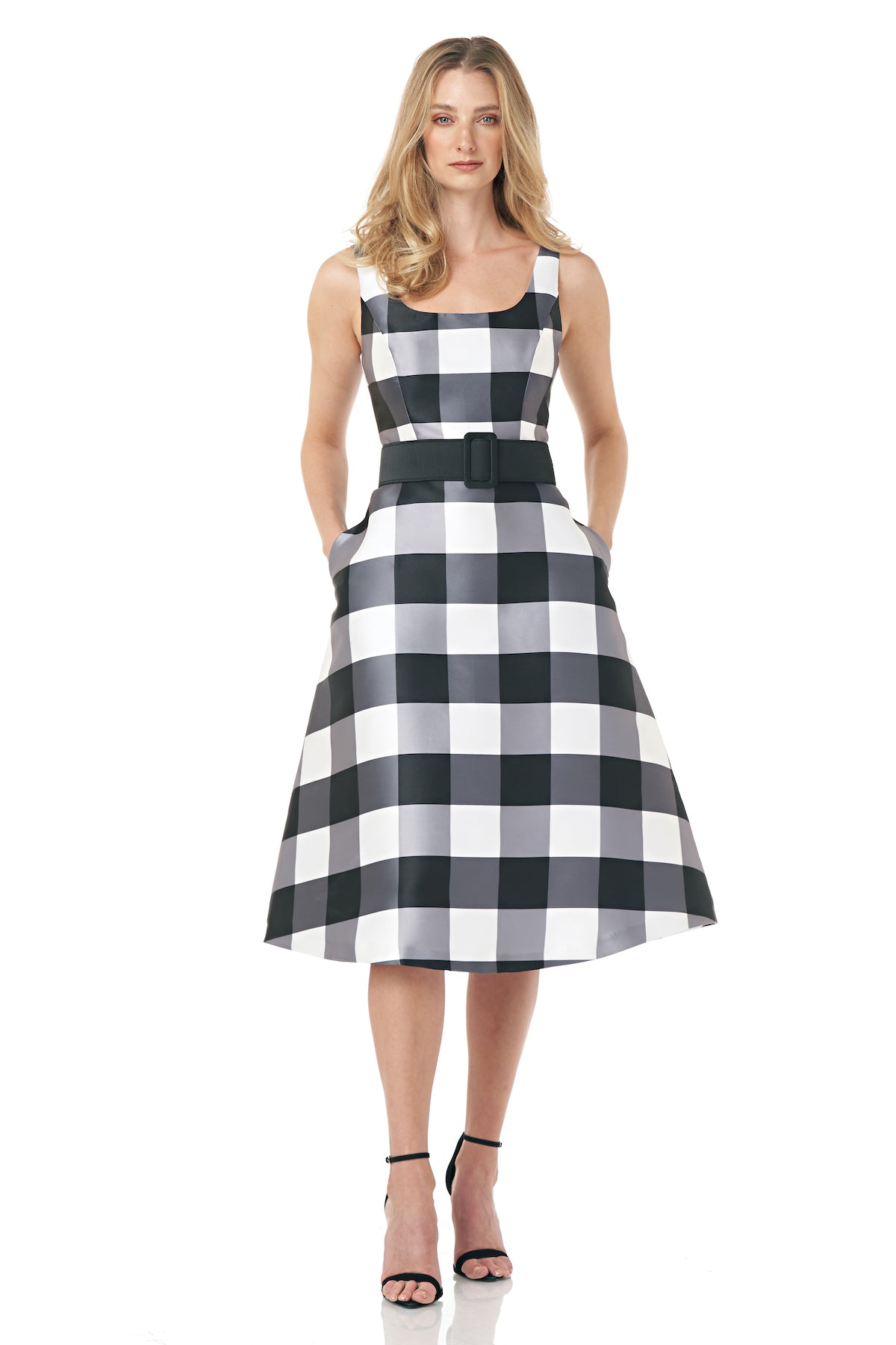 black and white checkered midi dress Sleeveless Mini Dress – Kay Unger