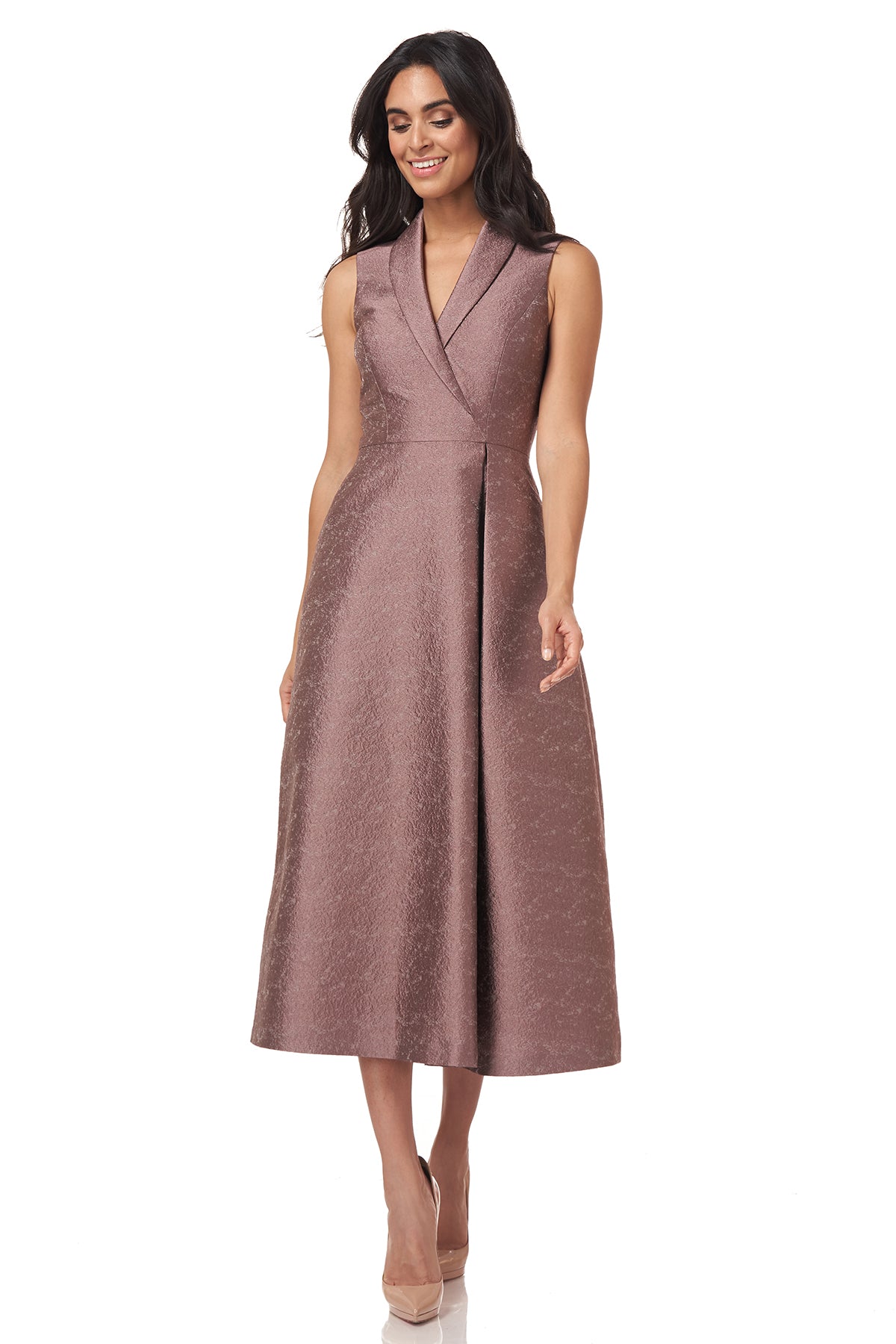 Kay Unger - Whitney T-Length Dress - Wood Rose