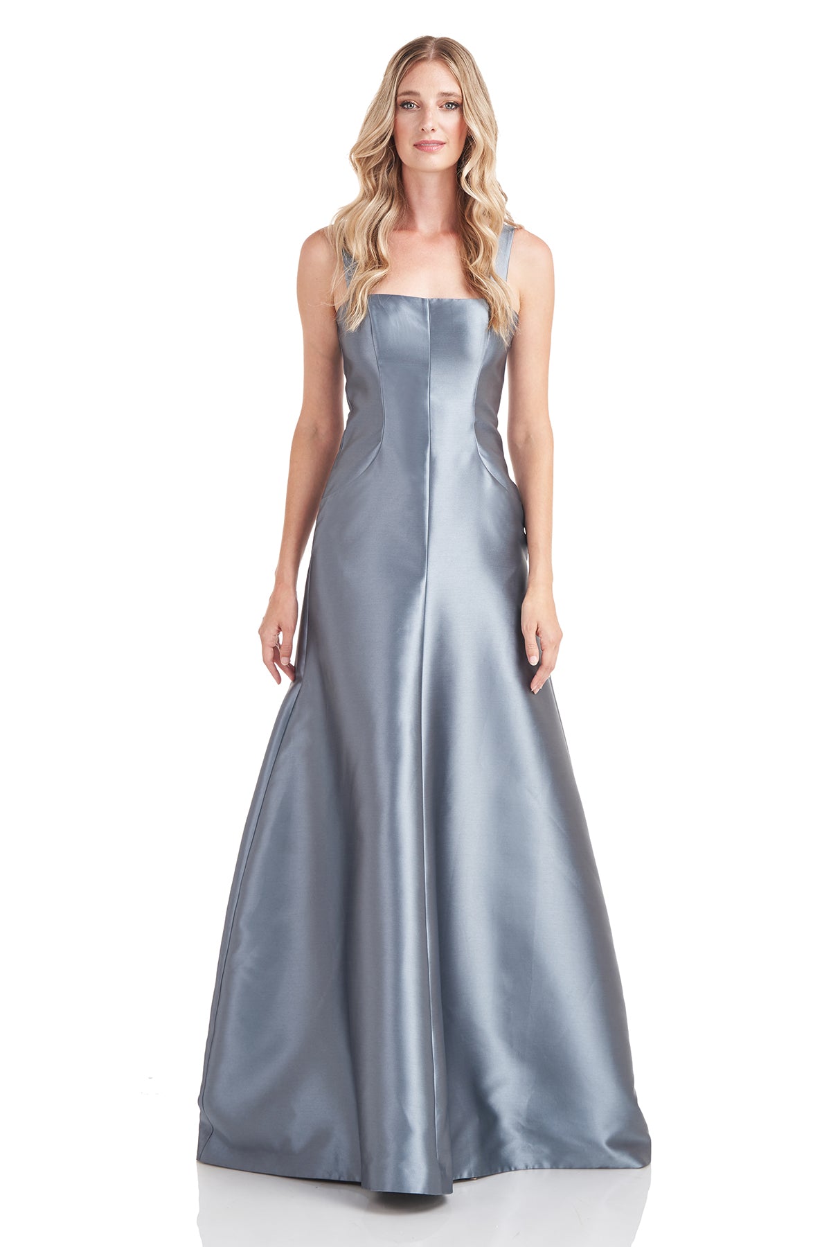 kay unger satin dress Kay Unger Lennox Satin Dolman Sleeve Keyhole Neck Gown