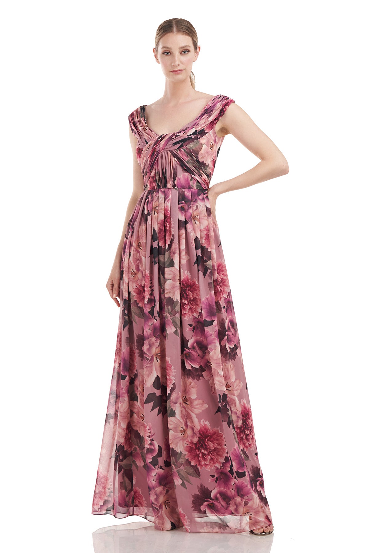 kay unger pink floral dress Regina Tea Length Dress Kay Unger