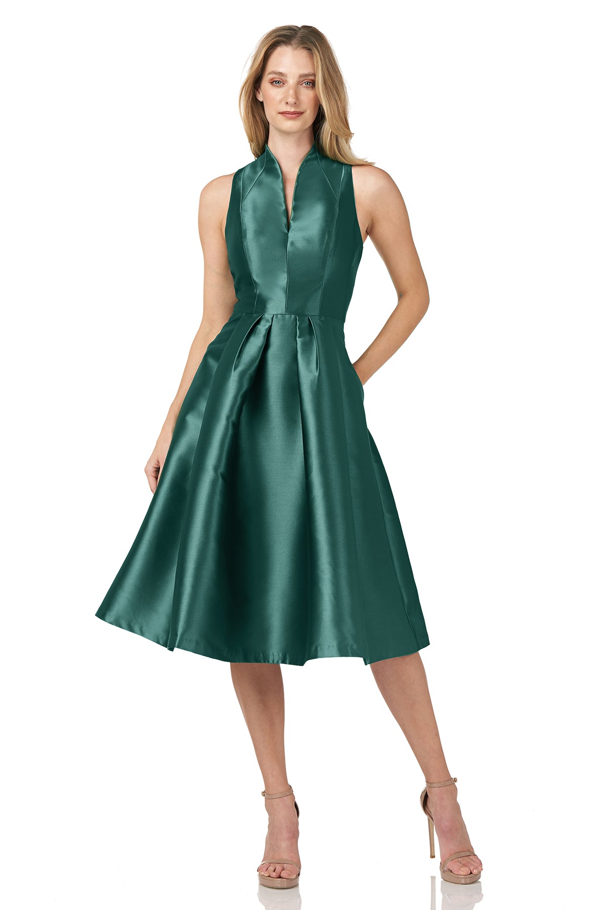 Lola Twill Midi Cocktail Dress Kay Unger Lola Twill Midi Cocktail Dress Kay Unger