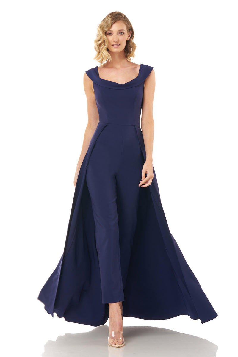  Kay Unger New York Womens Lily Party Formal Jumpsuit Navy 2 :  Clothing, Shoes & Jewelry
