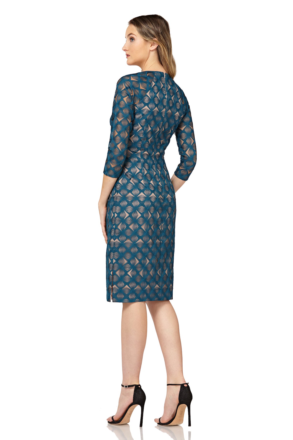geo lace dress Plus Size - At The Knee Geo Lace V-Neck Skater Dress