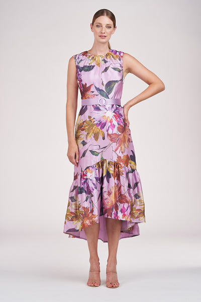 kay unger beatrix floral organza midi-dress Kay Unger Beatrix Floral Organza High-Low Dress