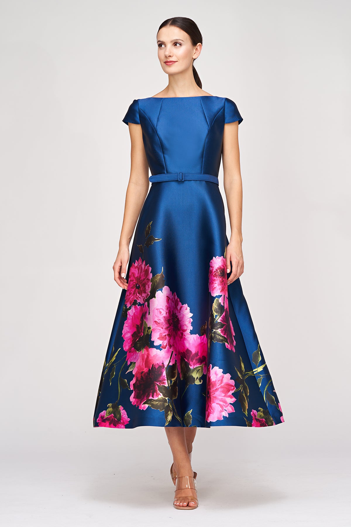 kay unger evening dresses Square Floor-Length Satin Prom Sheath/Column 5648558 Kay Unger Kay Unger Ina Peony Mikado