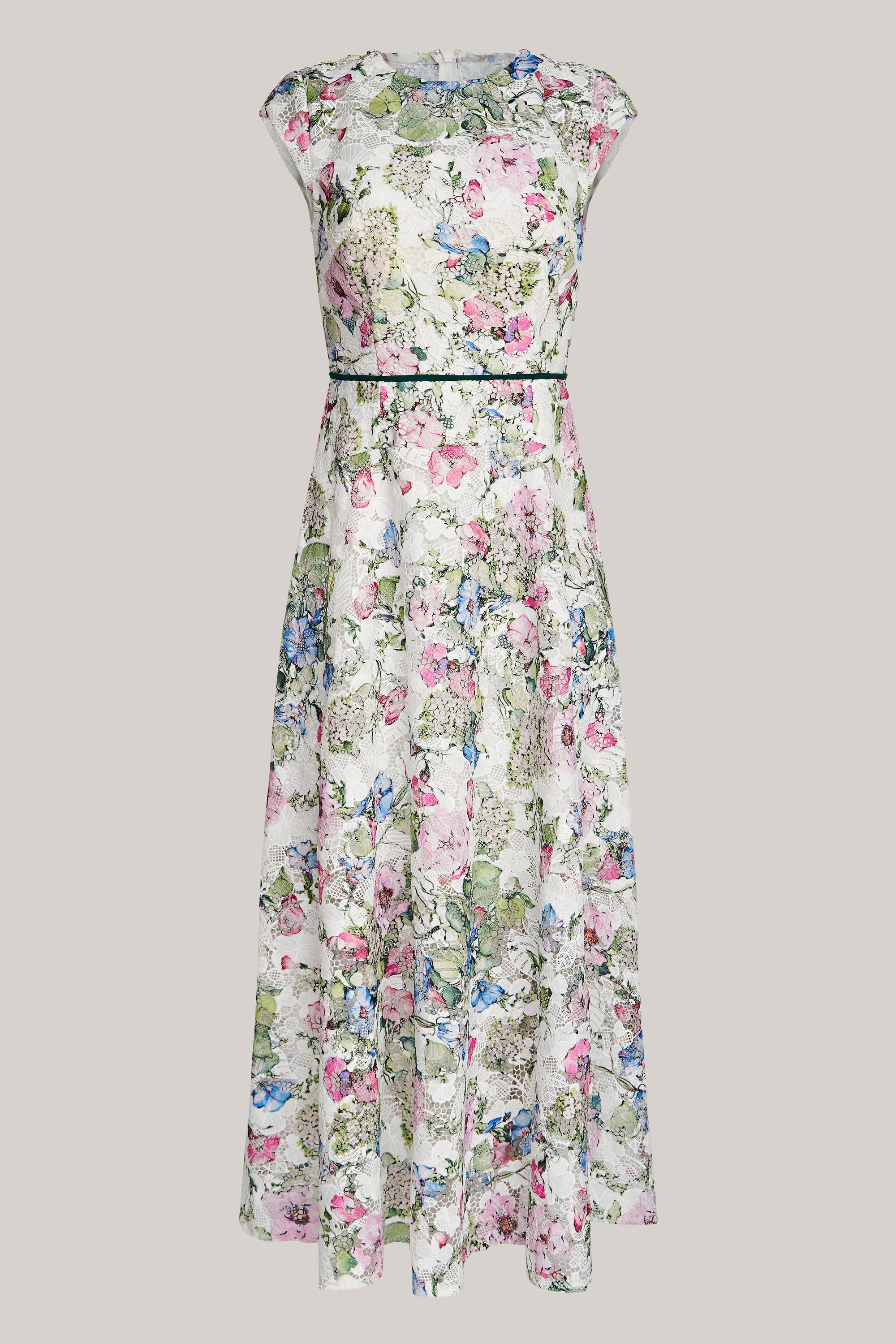 knee length dresses for ladies Delilah White One Shoulder Floral Maxi Gown M / White main image 1