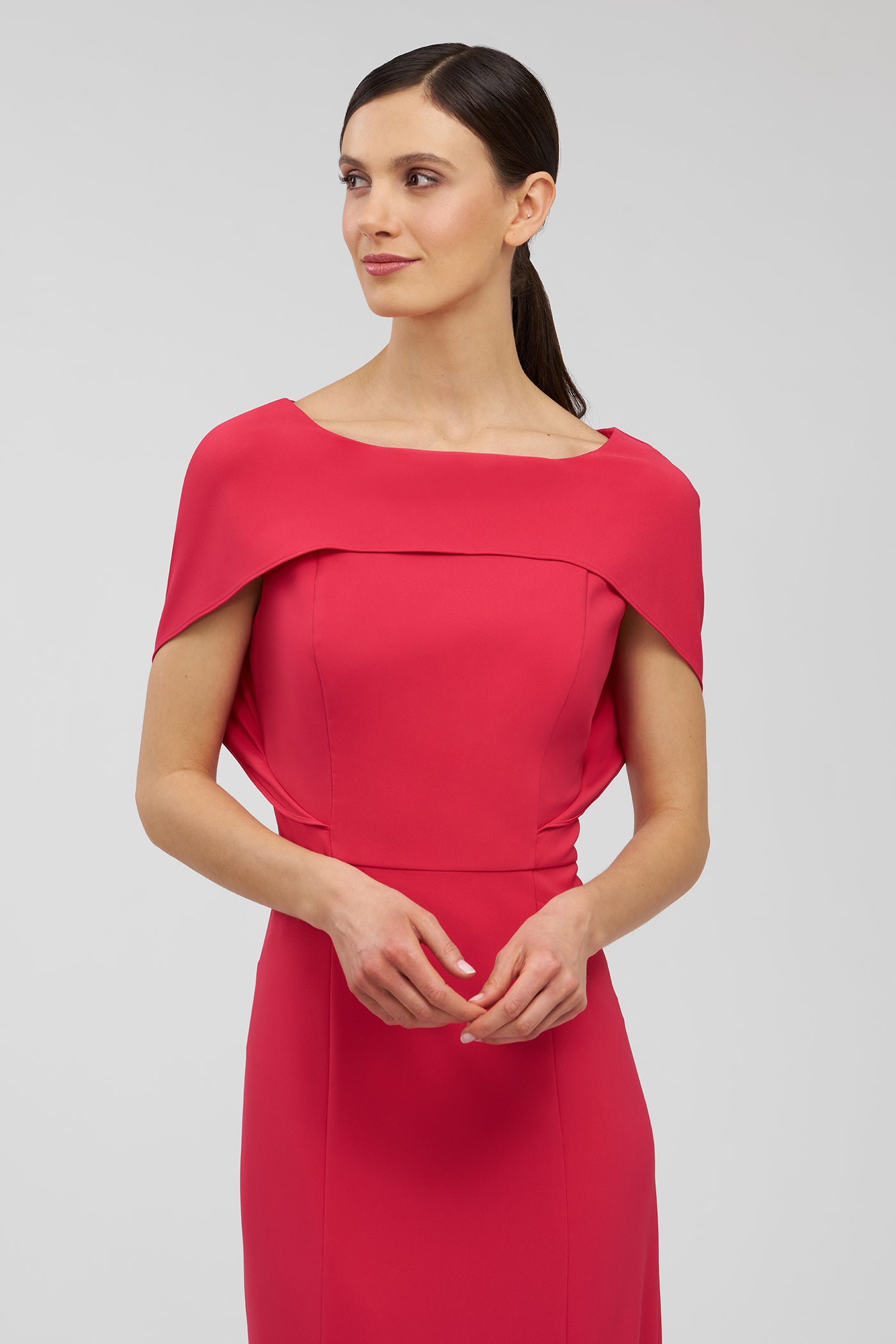 light red dress Tamara Capelet Gown – Kay Unger