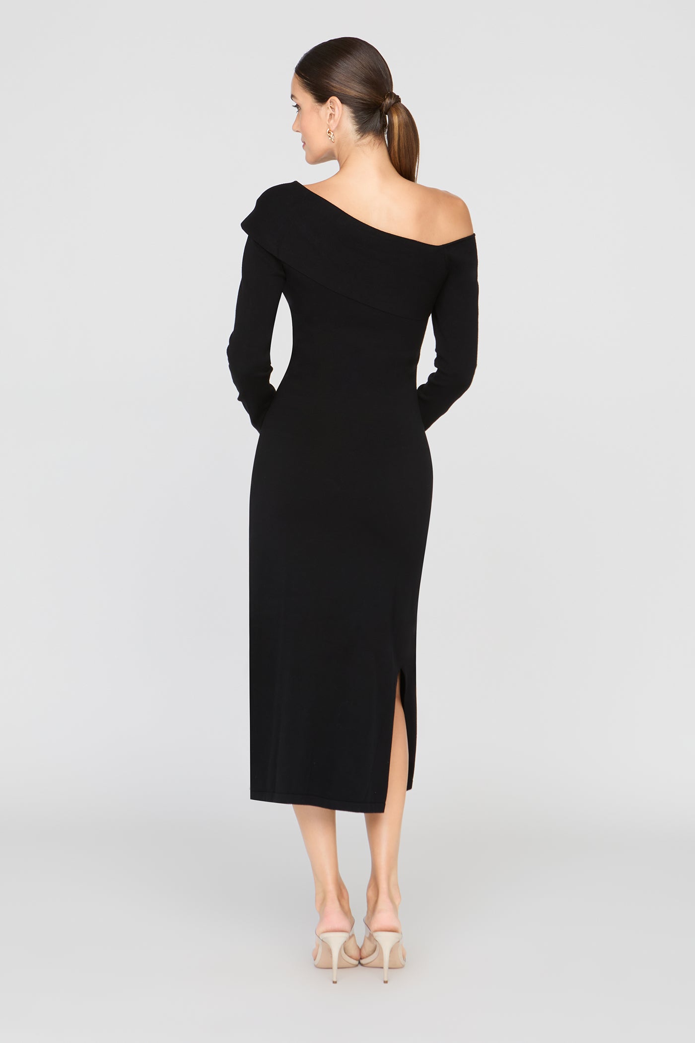 kay unger midi dress Women's Begonia Ruffled A-Line Midi-Dress - Dark Midnight quarter sleeves. Imani Midi Dress Kay