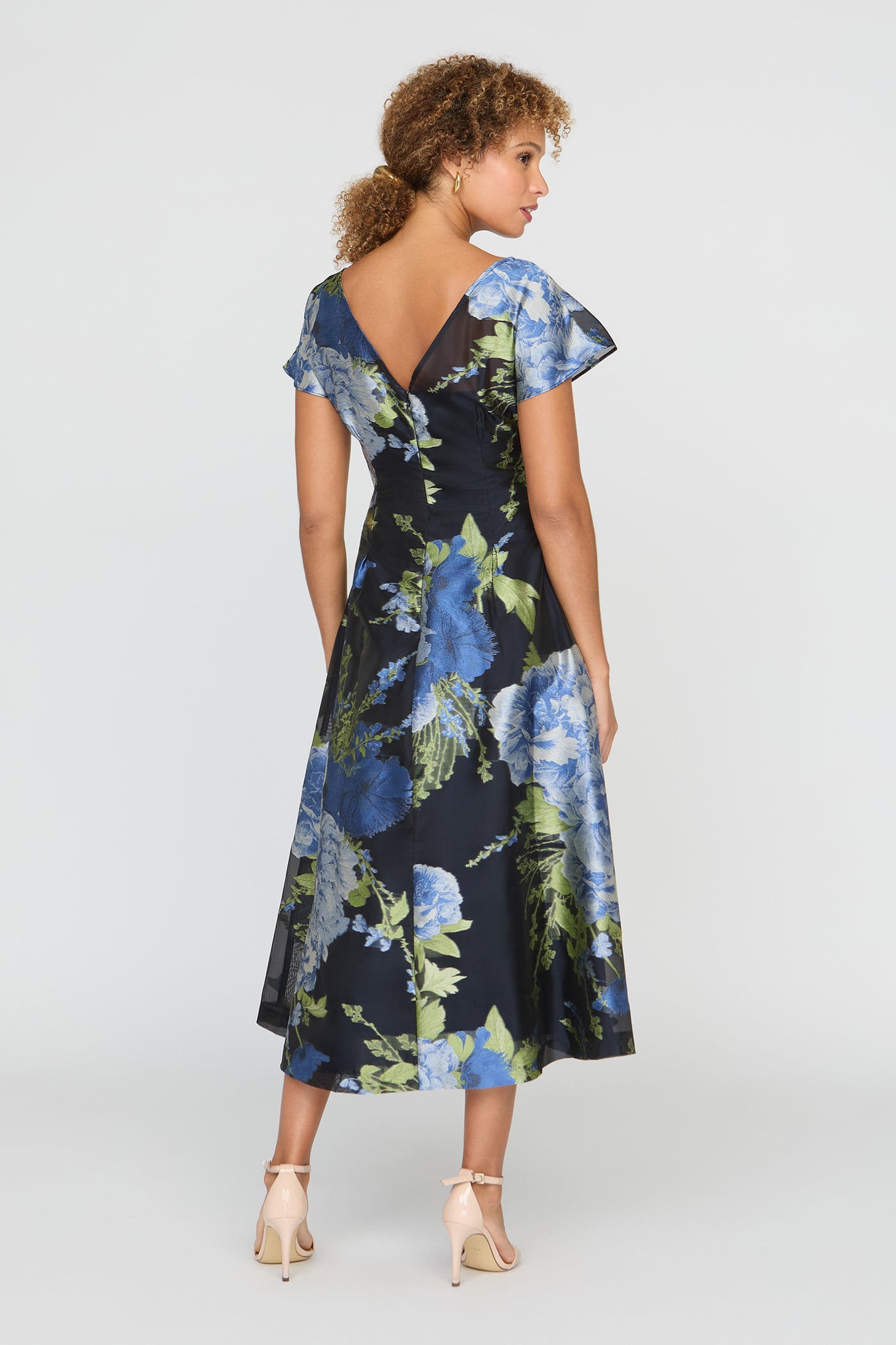 knee length dress floral Florene Tea Length Dress – Kay Unger