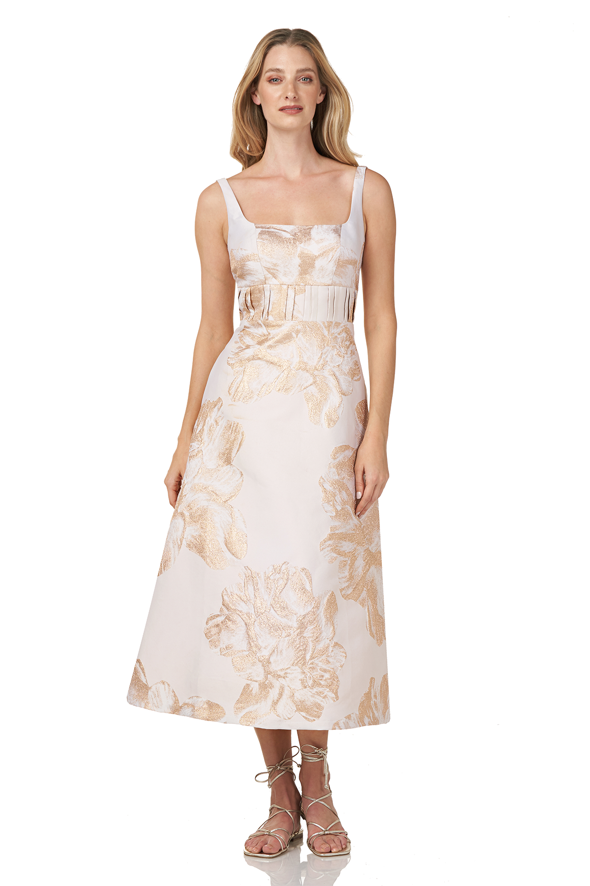 Floral Jacquard Tea Length Dress – Kay Unger