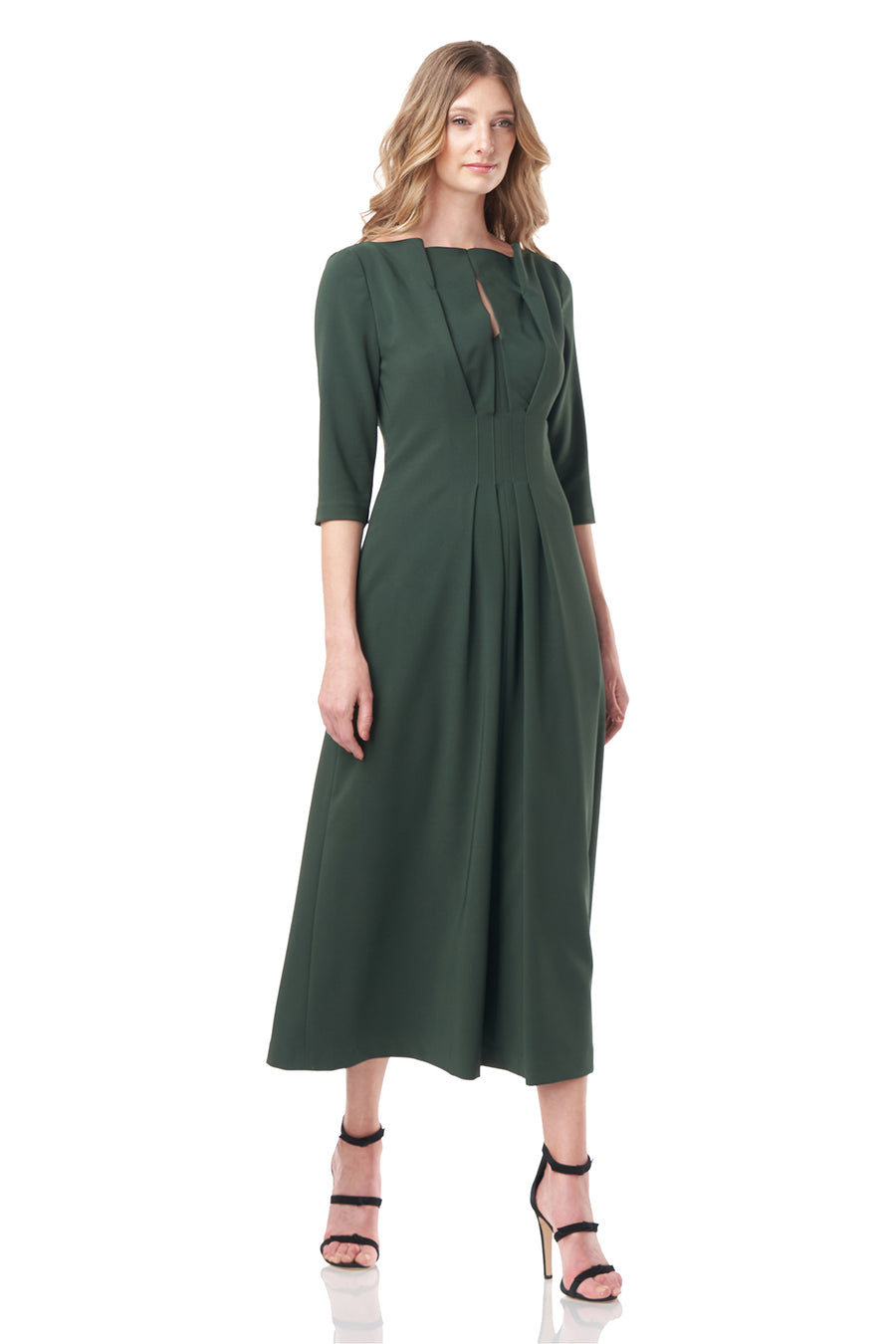 Kay Unger - Catherine Midi Dress - Dark Emerald